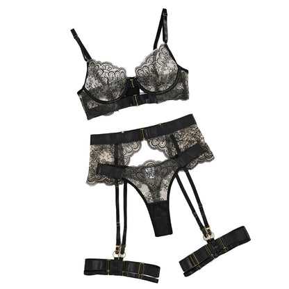Lingerie Hollow-Out Lace-Up Lingerie Set