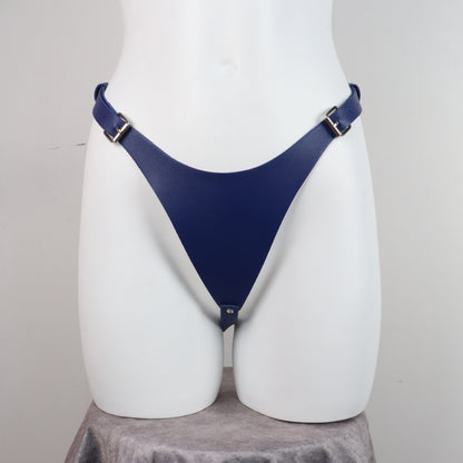 Sexy Leather Bondage Pants Adjustable Waistband