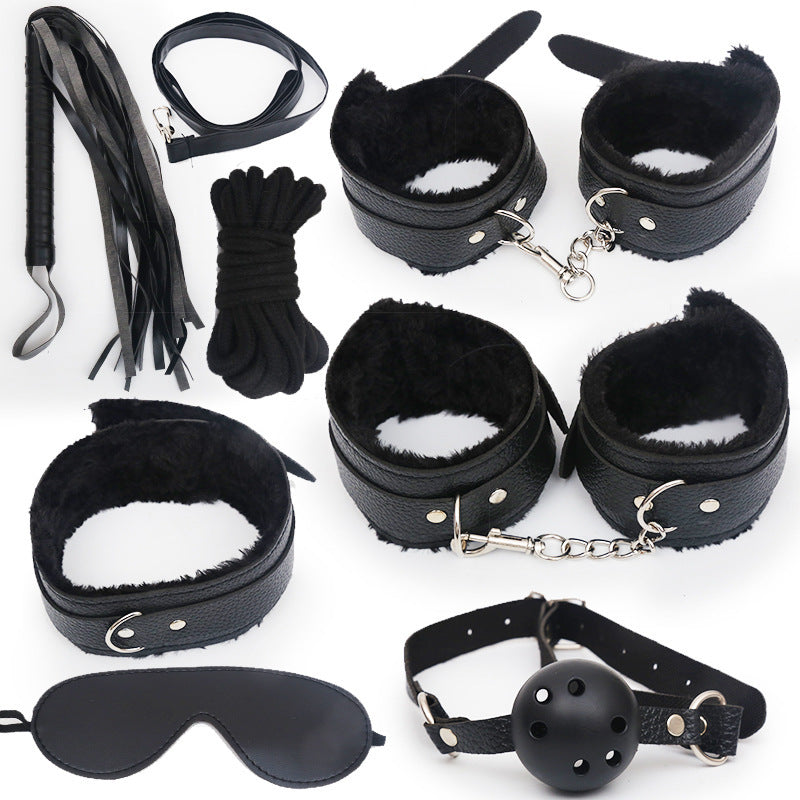 SM Seven-piece plush leather bondage set