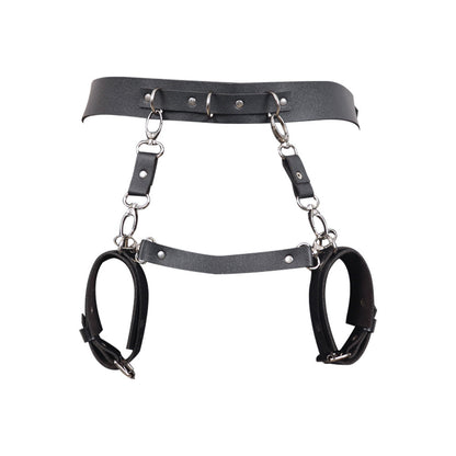 Adjustable Leather Bondage Waist Belt